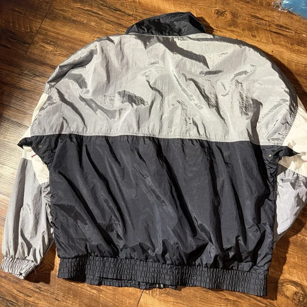 Vtg Ellesse Grey/white Full Zip Track Jacket Men's Size 7/XL